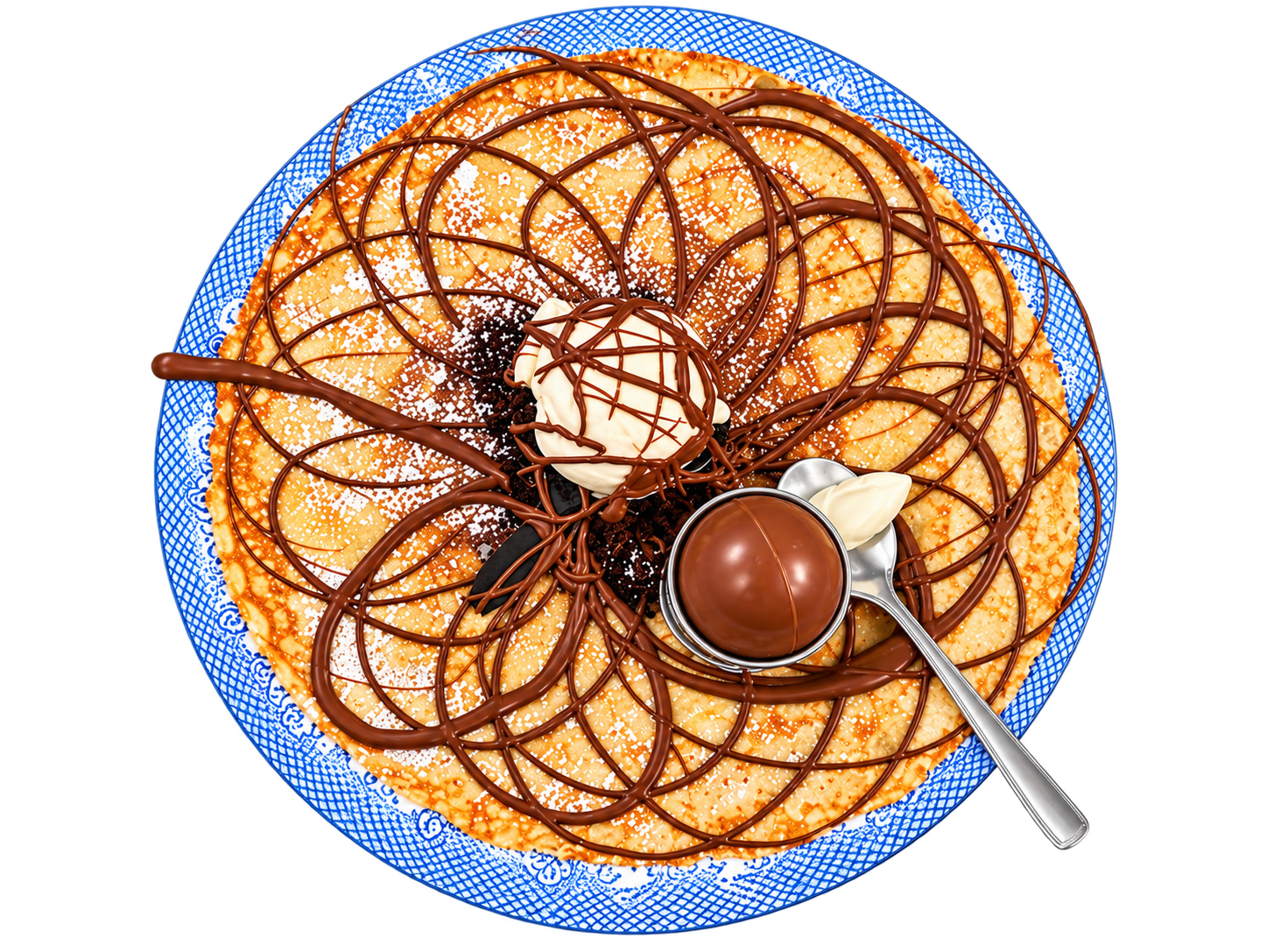 Chocolate Webbed Crepe Dessert Platter